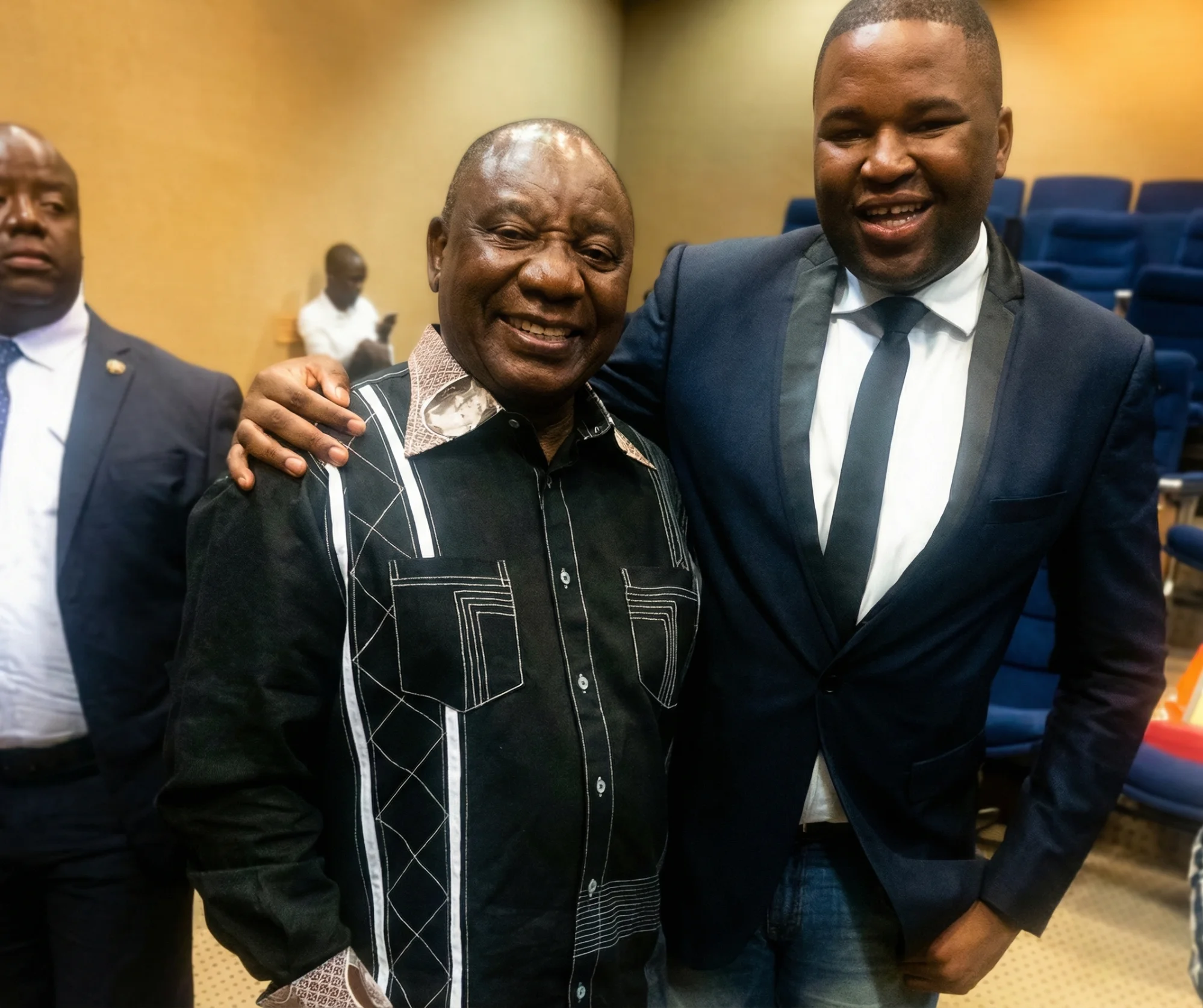 Emmanuel Bonoko with President Cyril Ramaphosa
